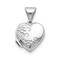 14K White Gold Heart Flower Locket Pendant Jewelry 15.3mm x 10.5mm